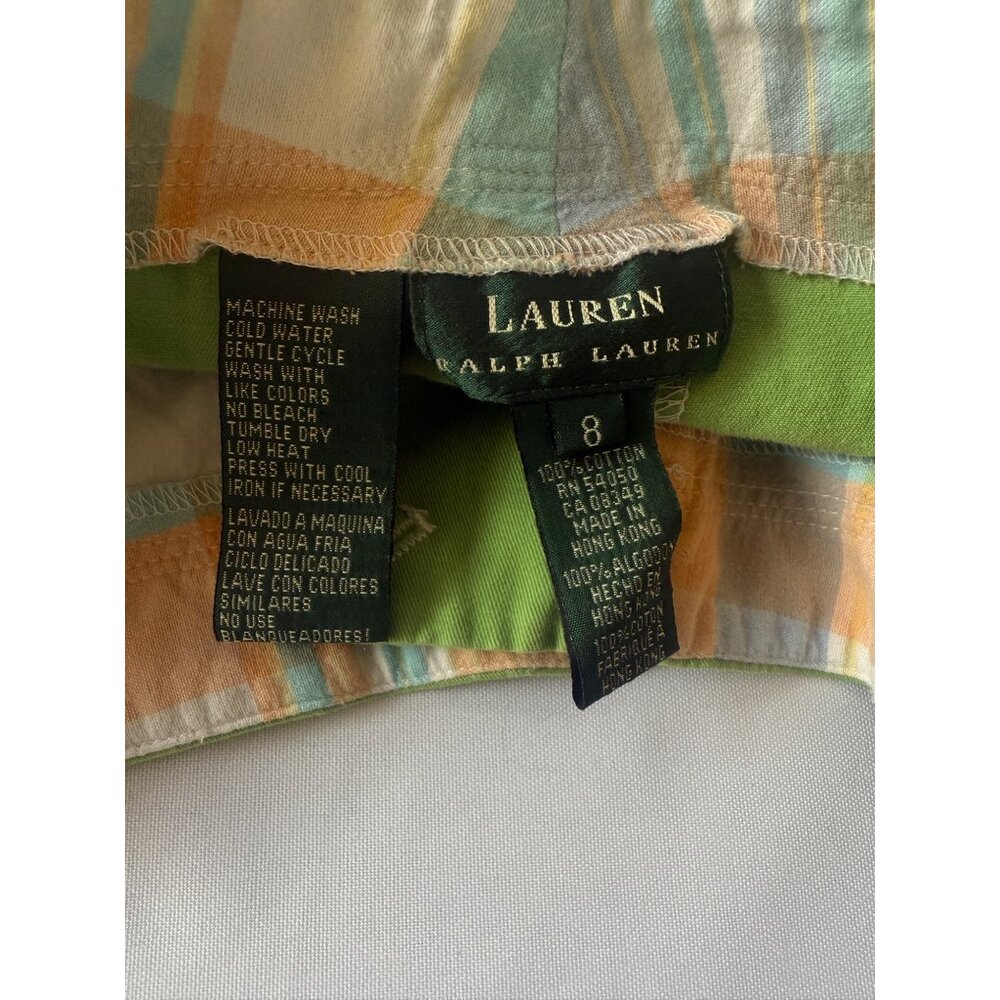 Lauren Ralph Lauren Green Chino Shorts With Adjustable Waist Women Sz. 8 - Picture 4 of 5